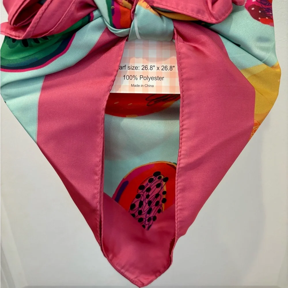 NWT Piper K silky fruit patterned scarf kerchief